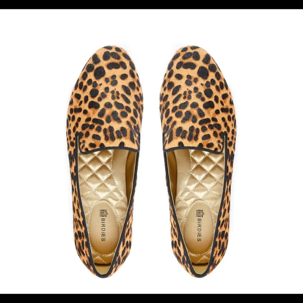 Birdies The Sterling Cheetah Print Calf Hair Loafers 10 NEVERWORN